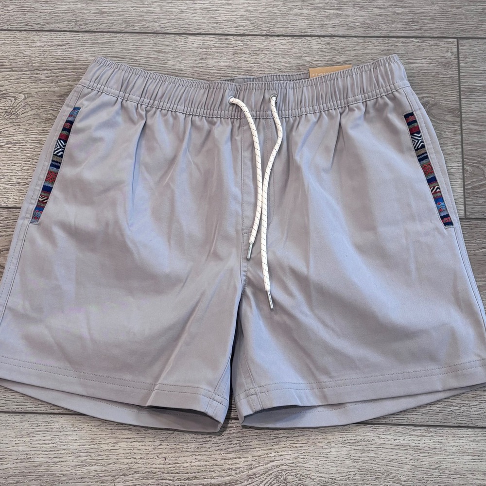 Wowie Flow 2.0 Mod Shorts Mens Medium Grey 7" Inseam Unlined Pattern Trim NEW